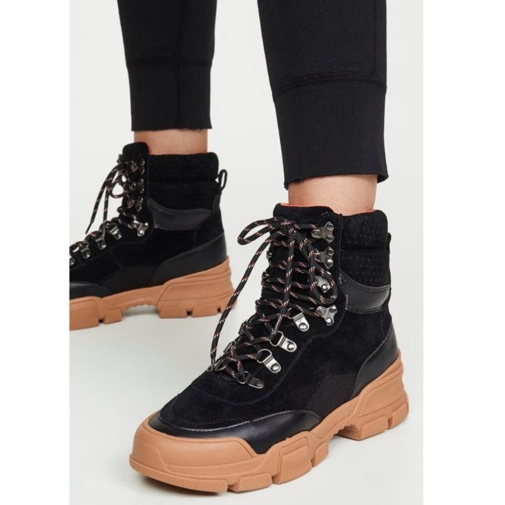 New Villa Rouge Gem Boots in Black Leather / Suede Women's Size 9